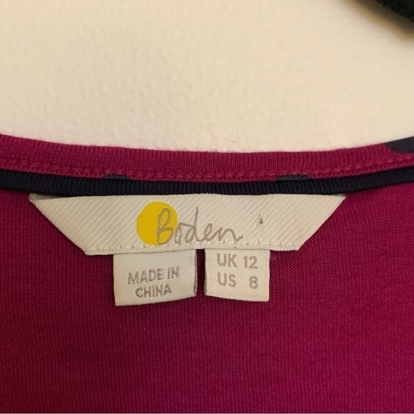 Boden Federica Jersey Polka Dot Ruffle Trim Top - Picture 3 of 5